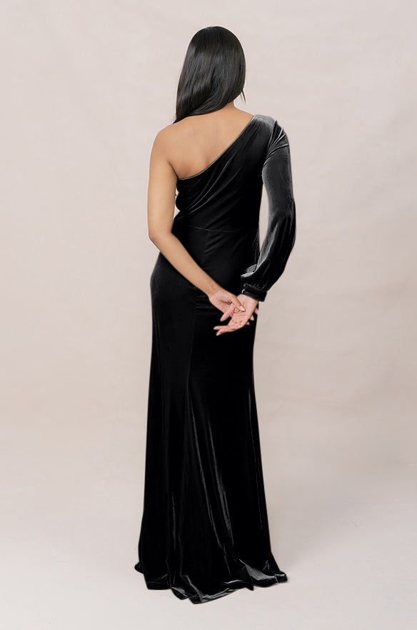 Revelry Sample Black Aurora Velvet Dress