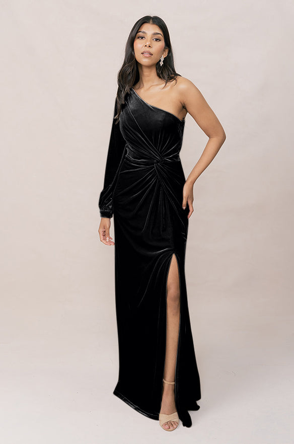 revelry Sample Black Aurora Velvet Dress