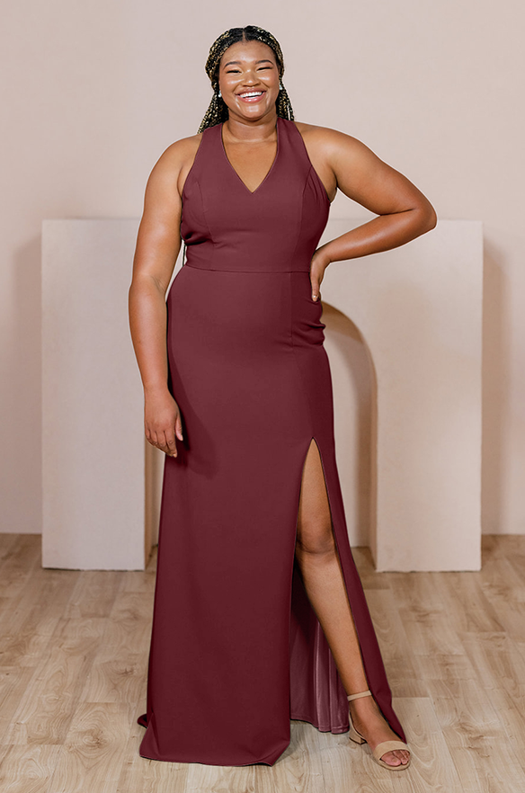 revelry Sample Cabernet Asher Crepe Dress
