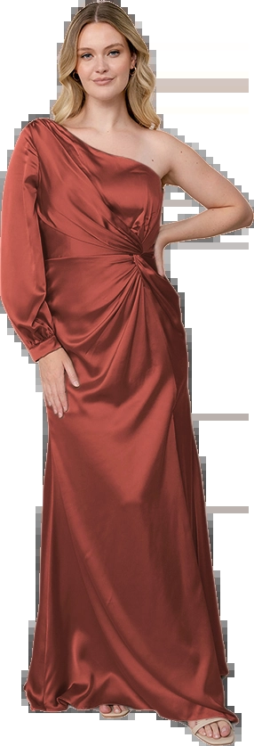 Revelry Sample Cinnamon Rose Aurora Satin Dress