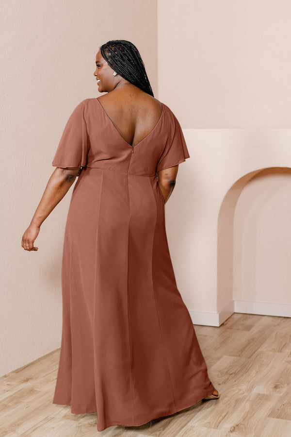 Revelry Sample Cinnamon Rose Gwen Chiffon Dress