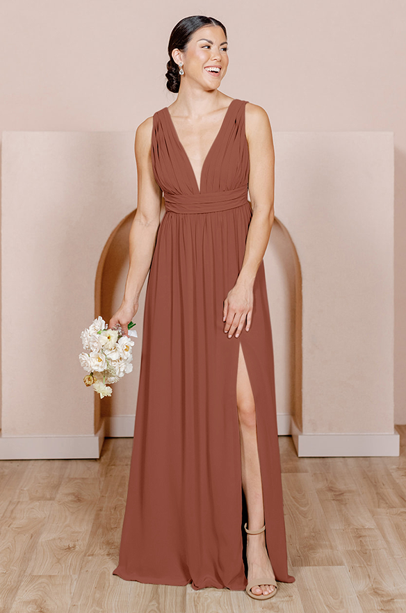revelry Sample Cinnamon Rose Lanai Chiffon Dress