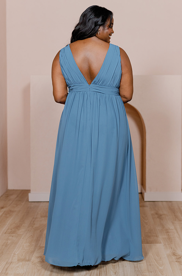 Revelry Sample Dusty Blue Lanai Chiffon Dress