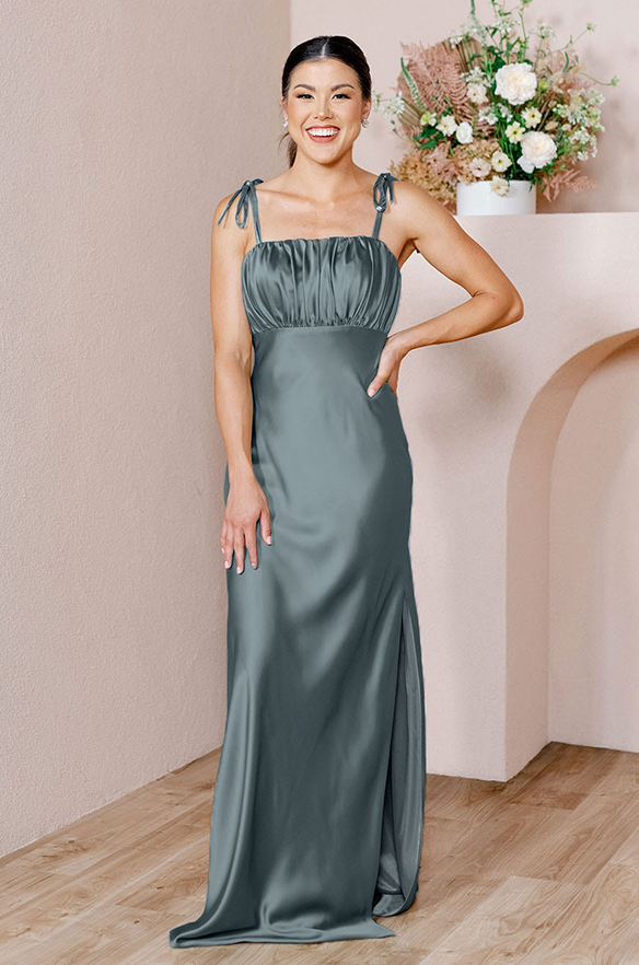 revelry Sample Eucalyptus Brooke Satin Dress
