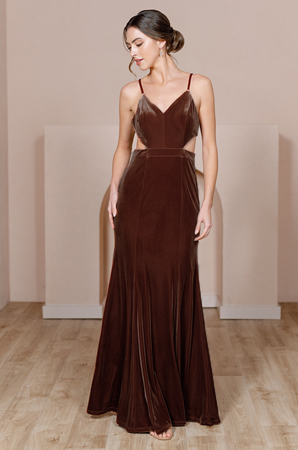 revelry Sample Mahogany Ryah Velvet Dress