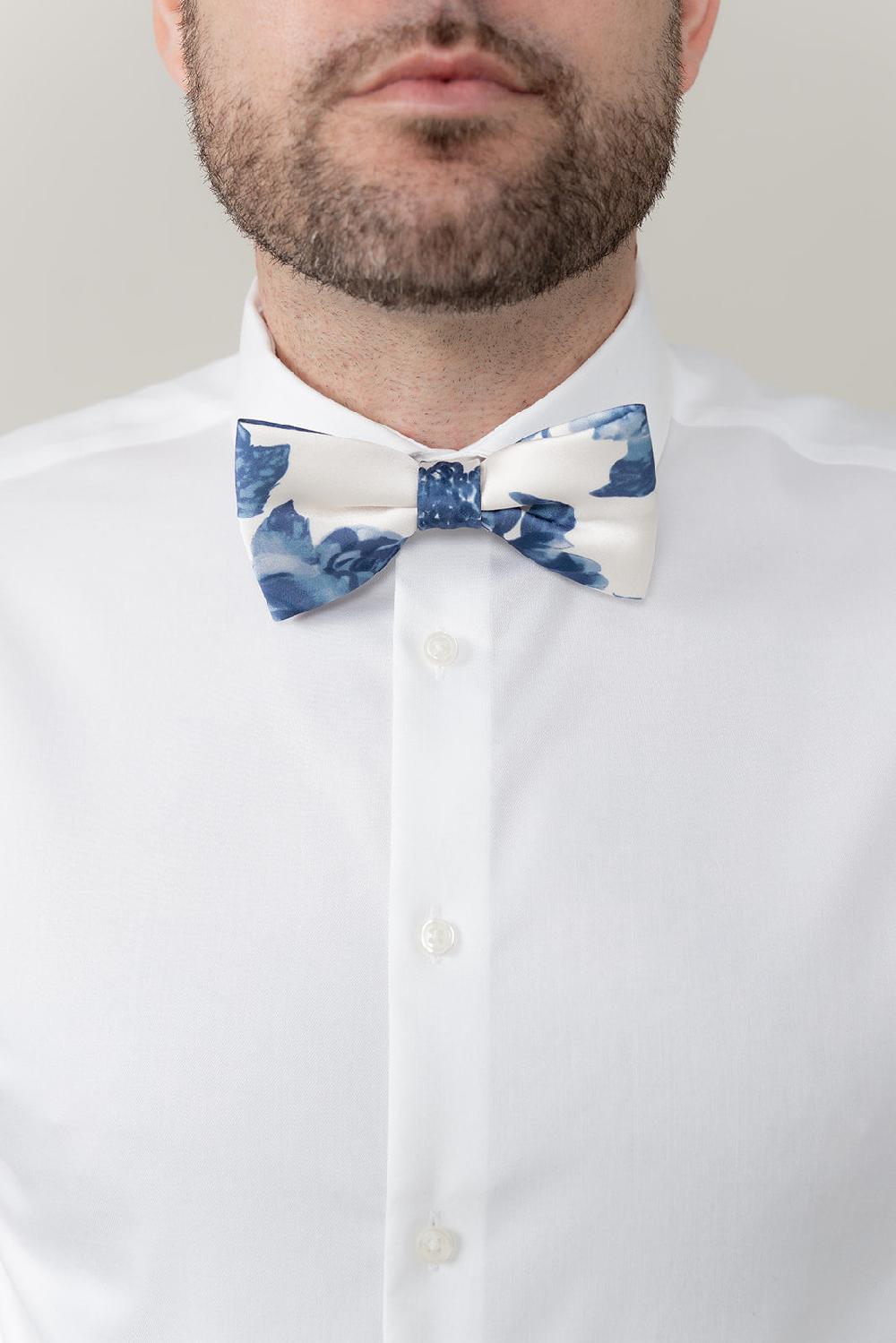 revelry Satin Floral Print Bowtie