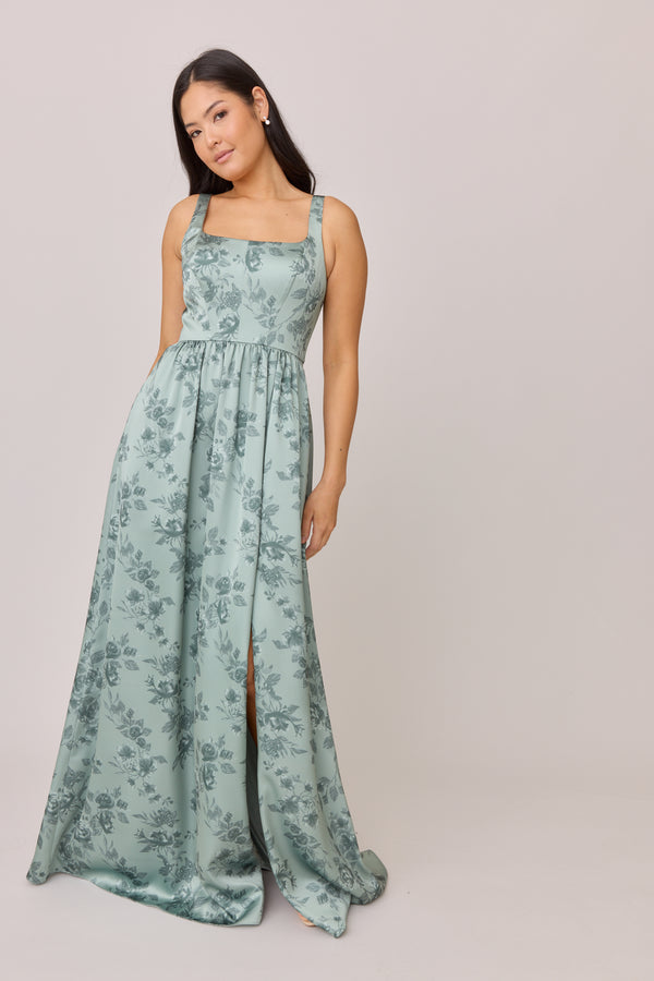 Revelry Satin Floral Print Mega Swatch