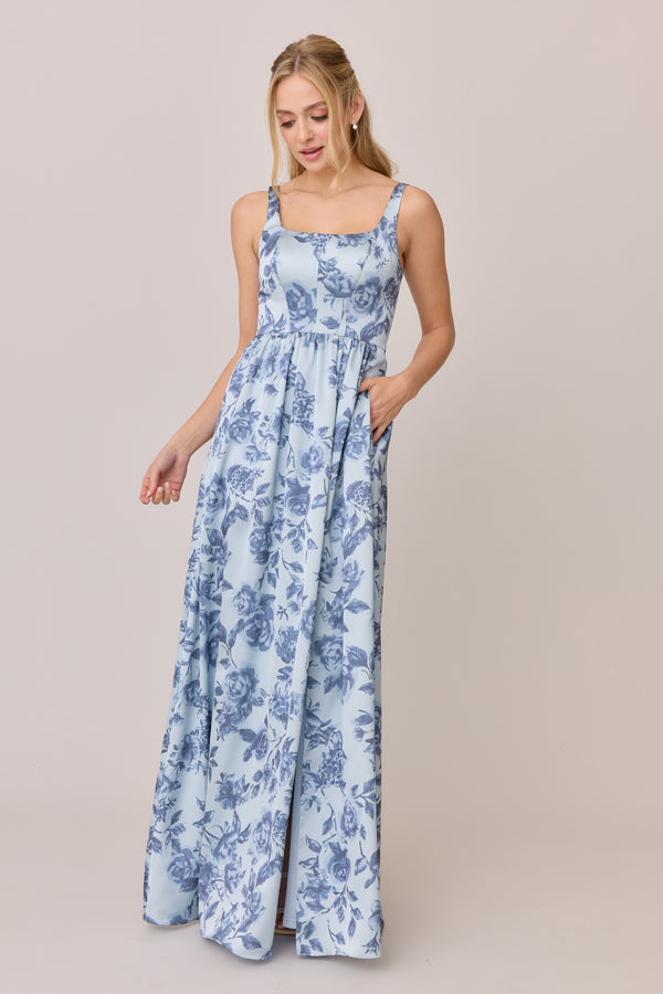 Revelry Satin Floral Print Mega Swatch