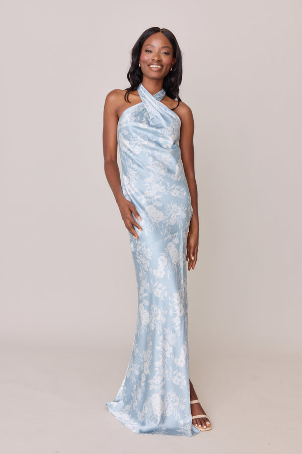 Revelry Satin Floral Print Mega Swatch