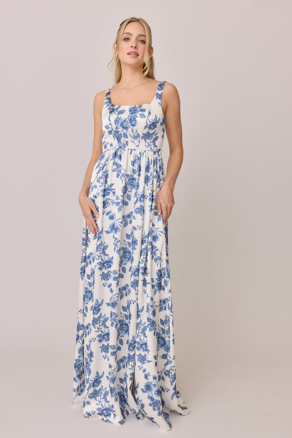 Revelry Satin Floral Print Mega Swatch