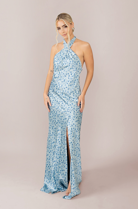 Revelry Satin Floral Print Mega Swatch