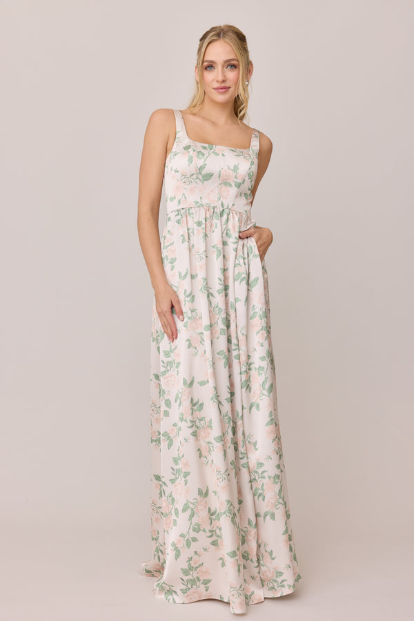 Revelry Satin Floral Print Mega Swatch