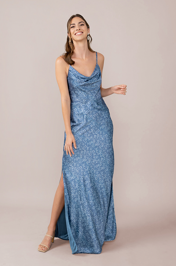 Revelry Satin Floral Print Mega Swatch