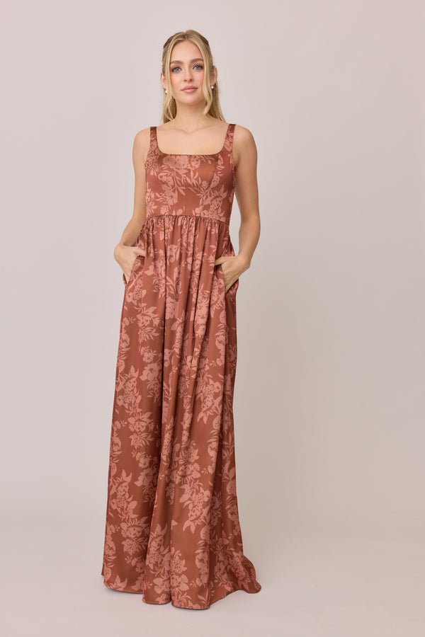 Revelry Satin Floral Print Mega Swatch