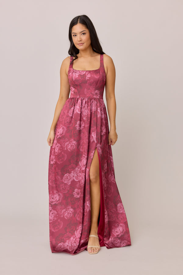 Revelry Satin Floral Print Mega Swatch