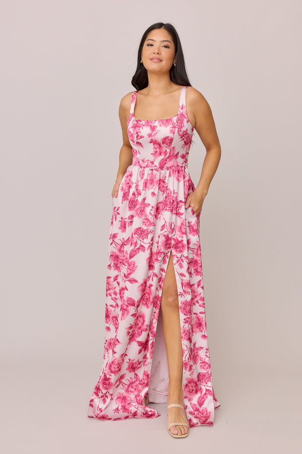 Revelry Satin Floral Print Mega Swatch