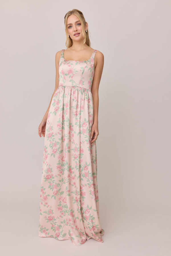 Revelry Satin Floral Print Mega Swatch