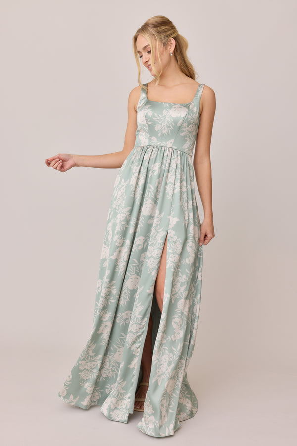 Revelry Satin Floral Print Mega Swatch