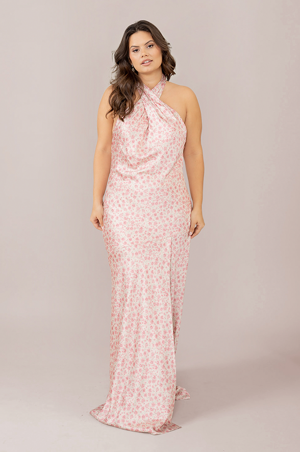 Revelry Satin Floral Print Mega Swatch