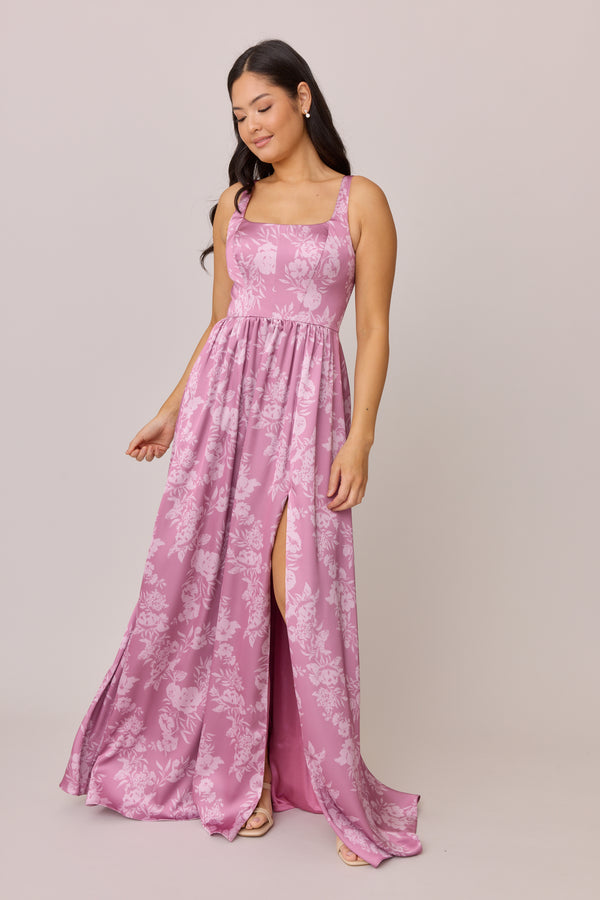 Revelry Satin Floral Print Mega Swatch