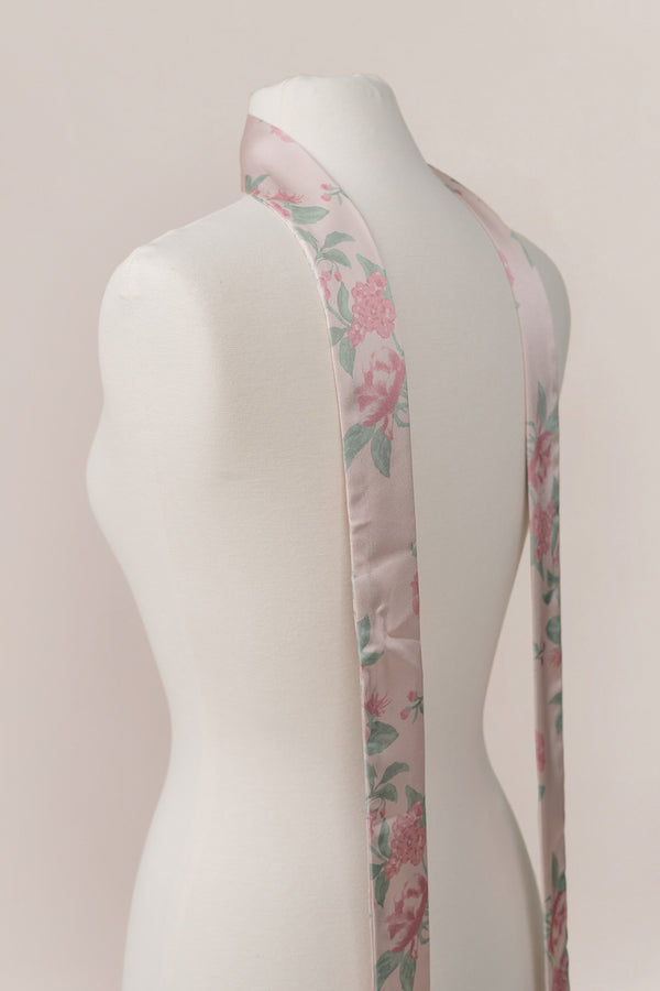 Revelry Satin Floral Print Skinny Scarf