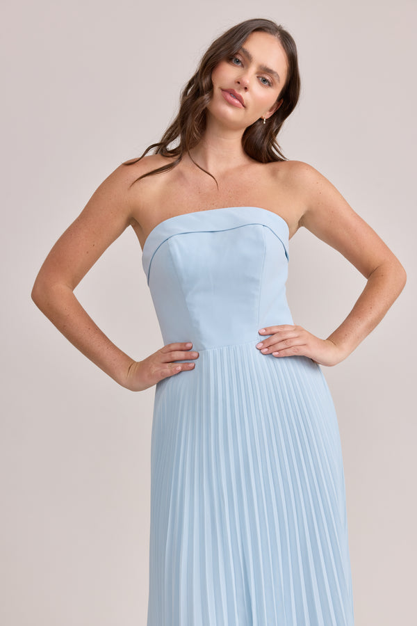 Revelry Saylor Chiffon Pleated Dress