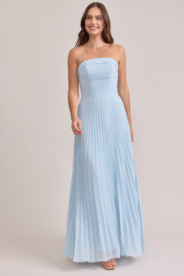 Revelry Saylor Chiffon Pleated Dress