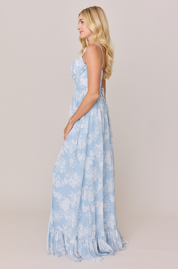 Revelry Shylah Chiffon Floral Print Dress
