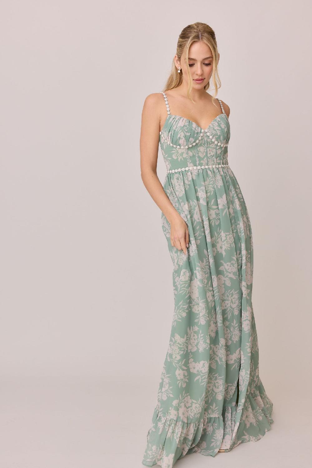 revelry Shylah Luxe Chiffon Floral Print Dress