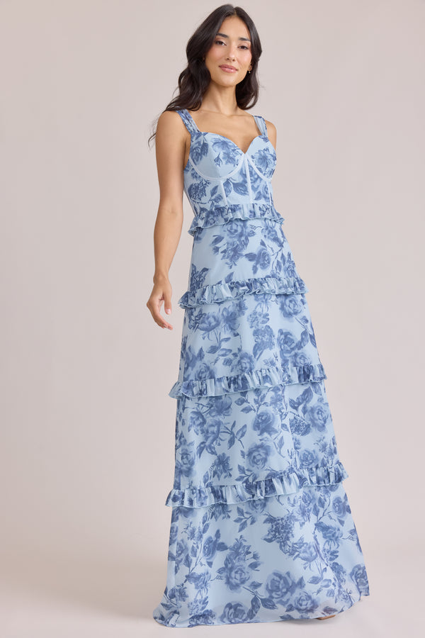 Revelry Sloane Chiffon Floral Print Dress
