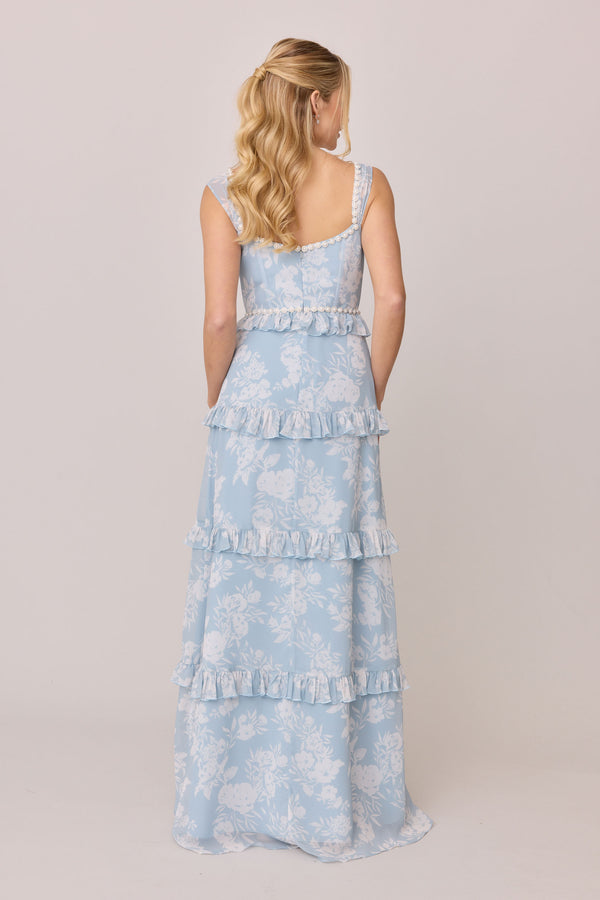 Revelry Sloane Luxe Chiffon Floral Print Dress