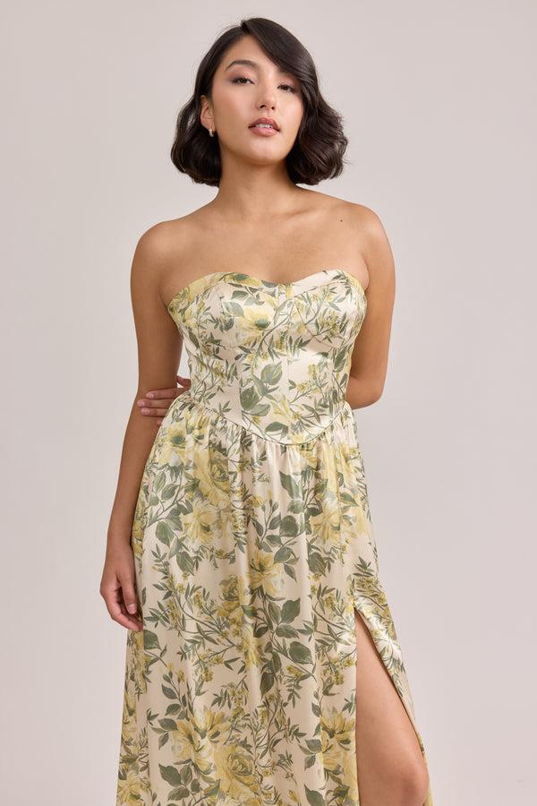 Revelry Sydney Satin Floral Print Dress