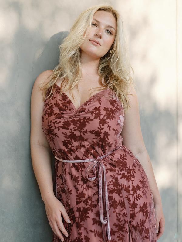 Revelry Tilley Floral Burnout Velvet Dress