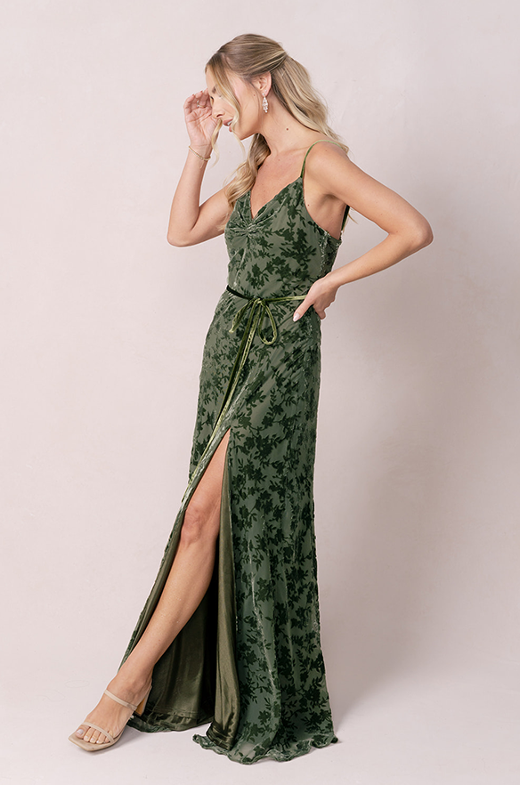 Revelry Tilley Floral Burnout Velvet Dress