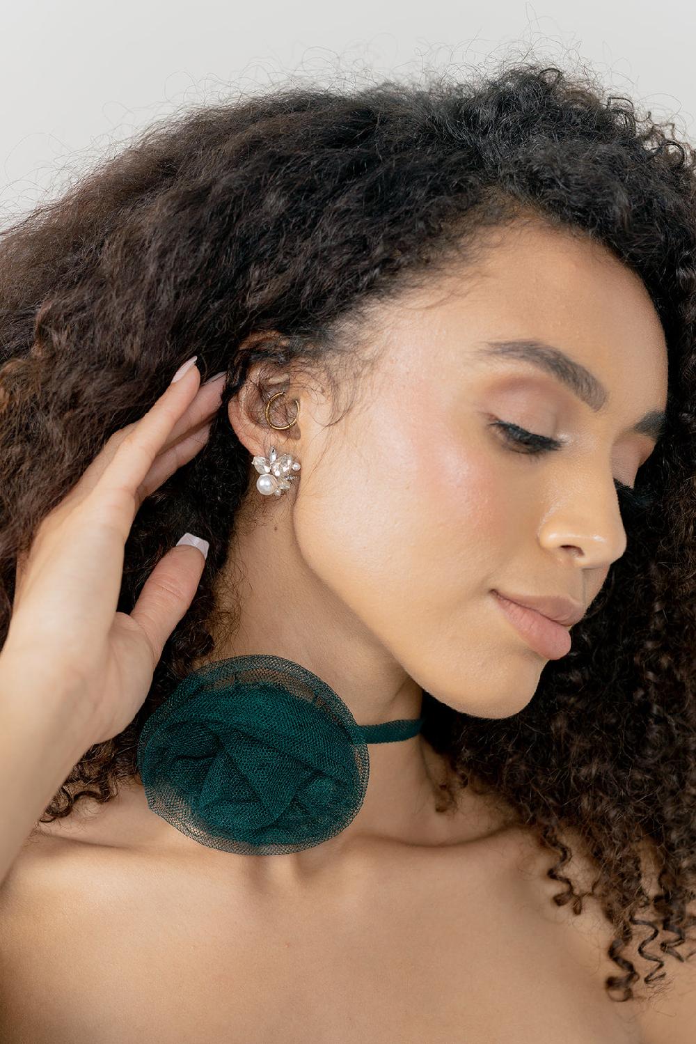 revelry Tulle Rose Neck Tie