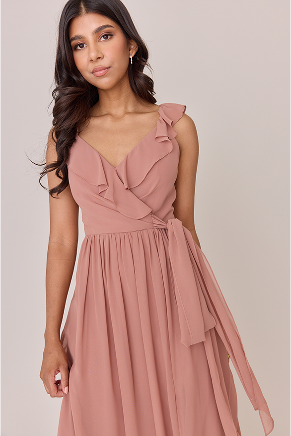 Revelry Valerie Chiffon Faux Wrap Dress