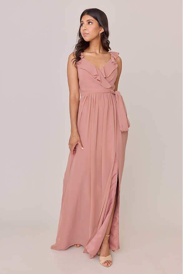 Revelry Valerie Chiffon Faux Wrap Dress