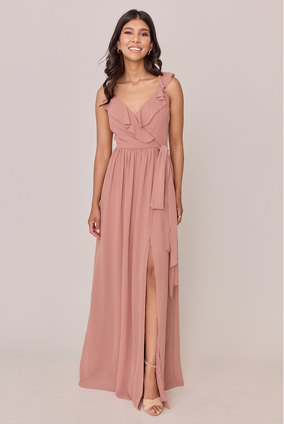revelry Valerie Chiffon Faux Wrap Dress