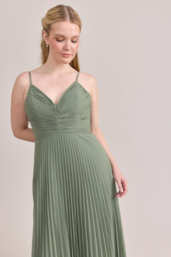 Revelry Vivian Chiffon Pleated Dress