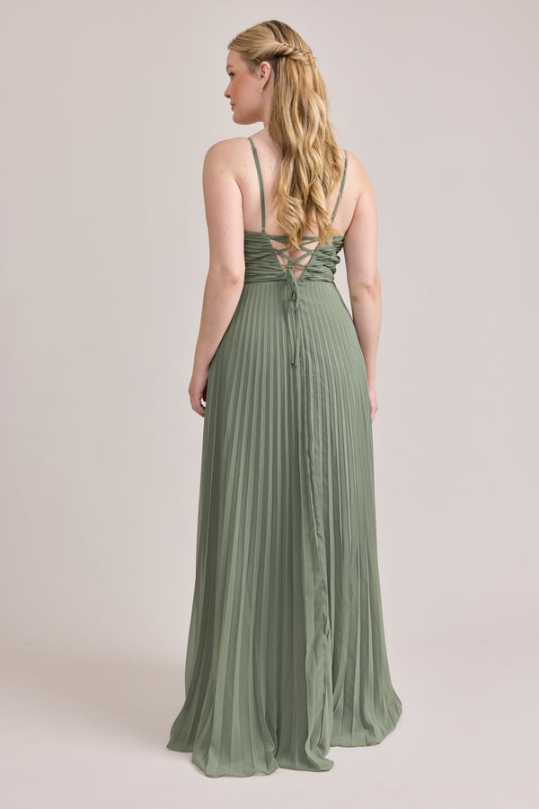 Revelry Vivian Chiffon Pleated Dress