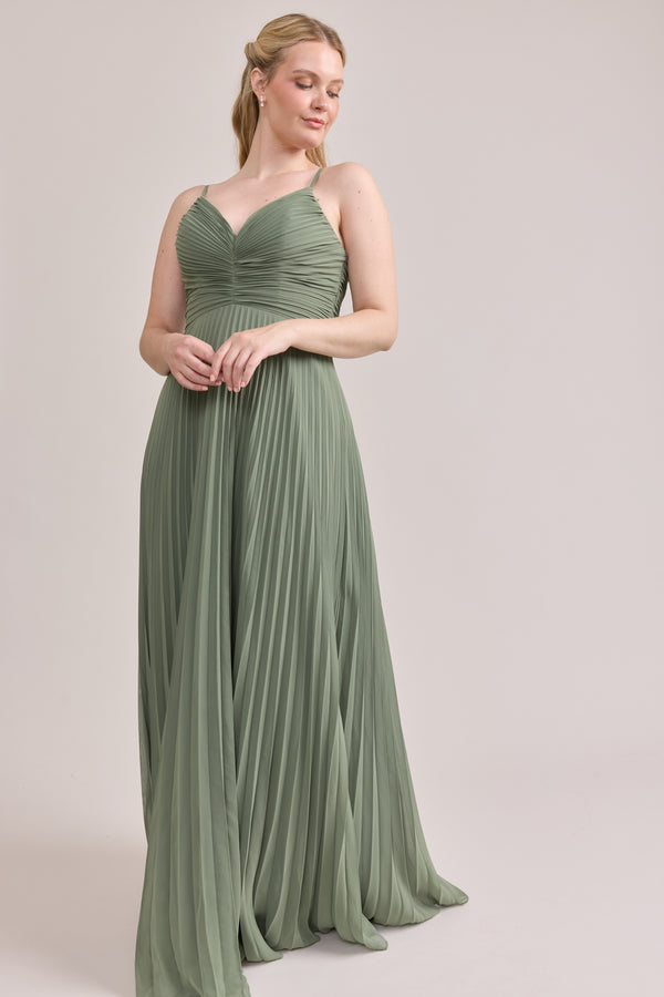 Revelry Vivian Chiffon Pleated Dress