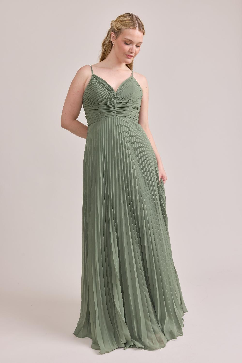revelry Vivian Chiffon Pleated Dress