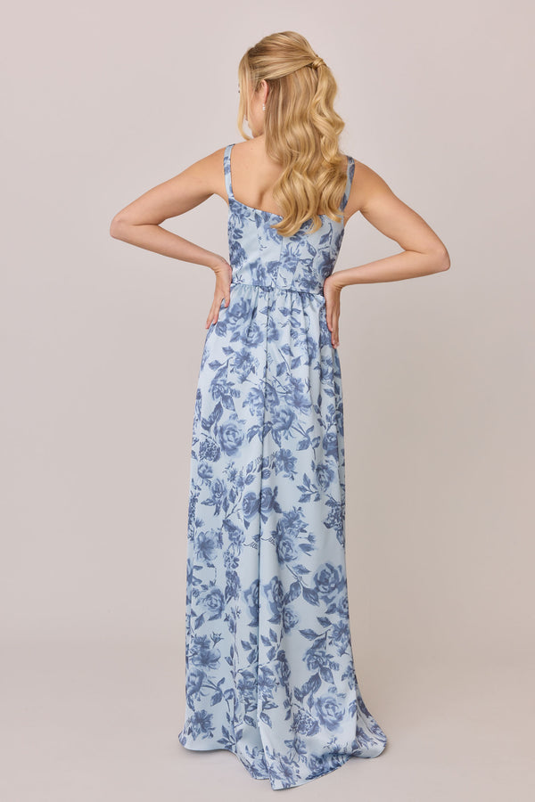 Revelry Whitney Satin Floral Print Dress