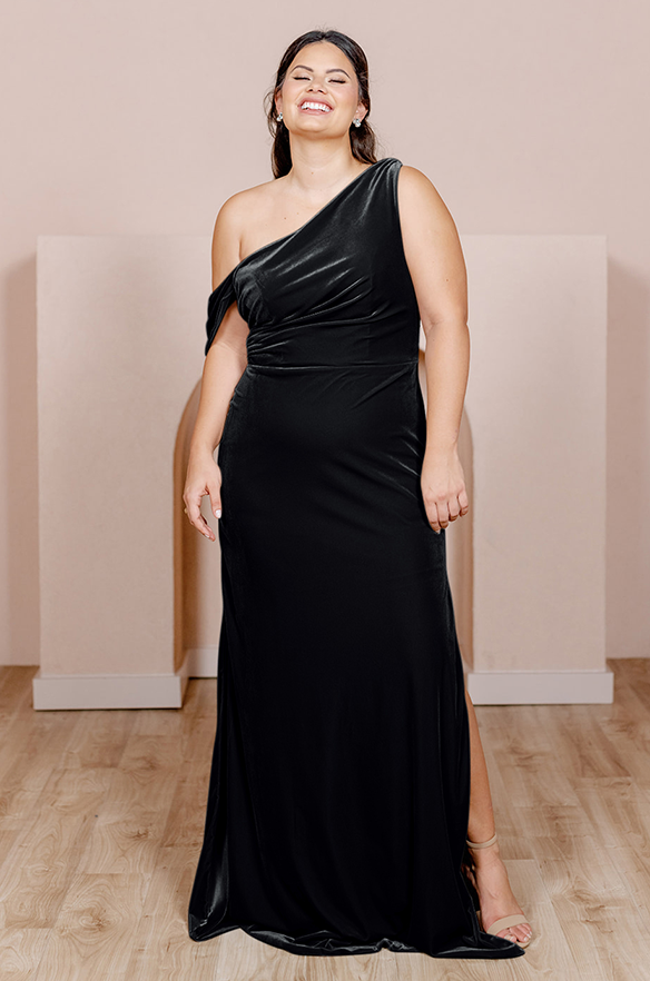 Revelry Sample Black Moira Convertible Velvet Dress