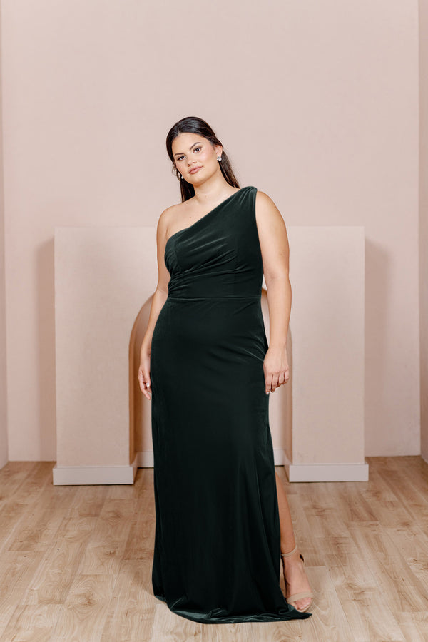 Revelry Sample Classic Emerald Moira Convertible Velvet Dress