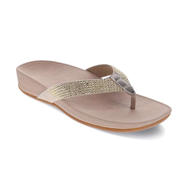 Revere Comfort Shoes Allora Toe Post Sandal - Champagne