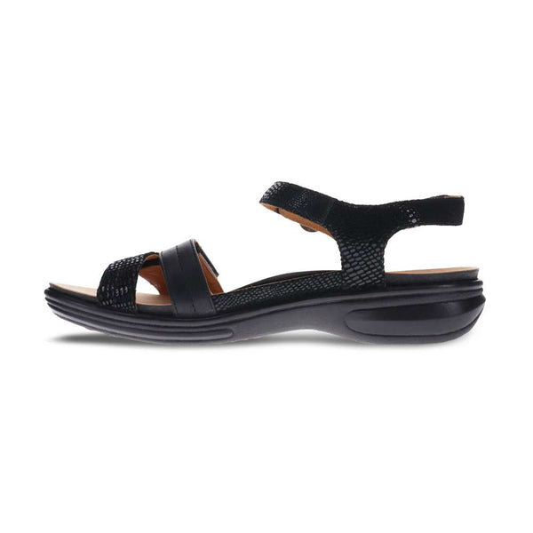 Revere Comfort Shoes Barbados Sandal - Black French/Lizard