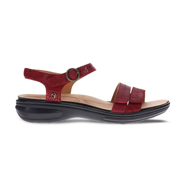 Revere Comfort Shoes Barbados Sandal - Cherry French/Lizard