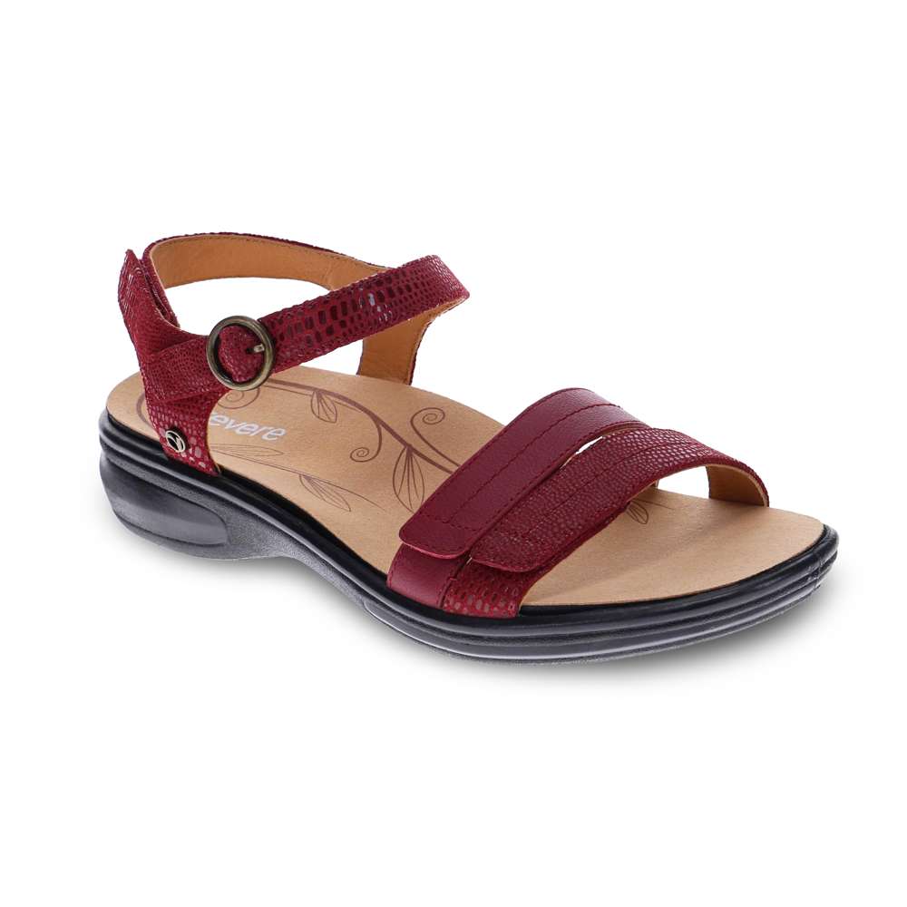 revere comfort shoes Barbados Sandal - Cherry French/Lizard