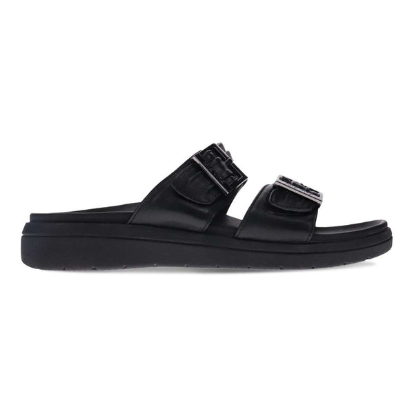 Revere Comfort Shoes Bowie Slide Sandal - Black/Black